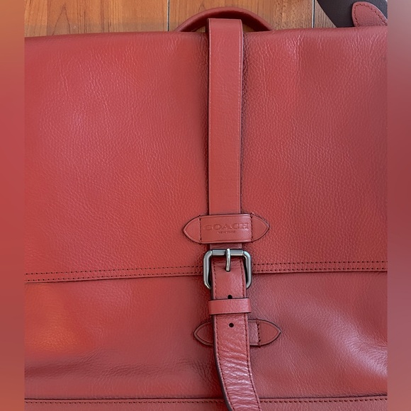Coach Men’s Hudson Terracotta Messenger Bag Natural Soft Leather Original - Picture 3 of 8